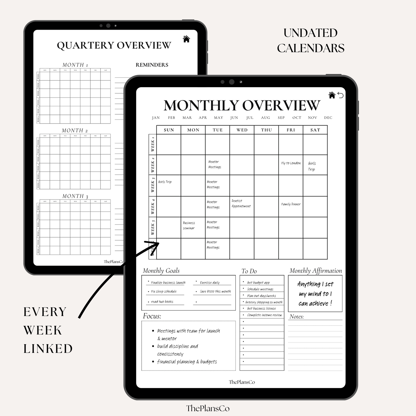 Boost your productivity and create your dream lifestyle with this 12-week planner, designed to help you stay on track, set actionable goals, and maintain focus. This goal-setting planner features daily, weekly, and monthly planning pages, task management tools, habit trackers, motivational quotes, and daily reflection sections to keep you inspired and organized. With a motivation tracker and intentional journal prompts, you’ll stay motivated and disciplined while building effective routines. Whether you’re