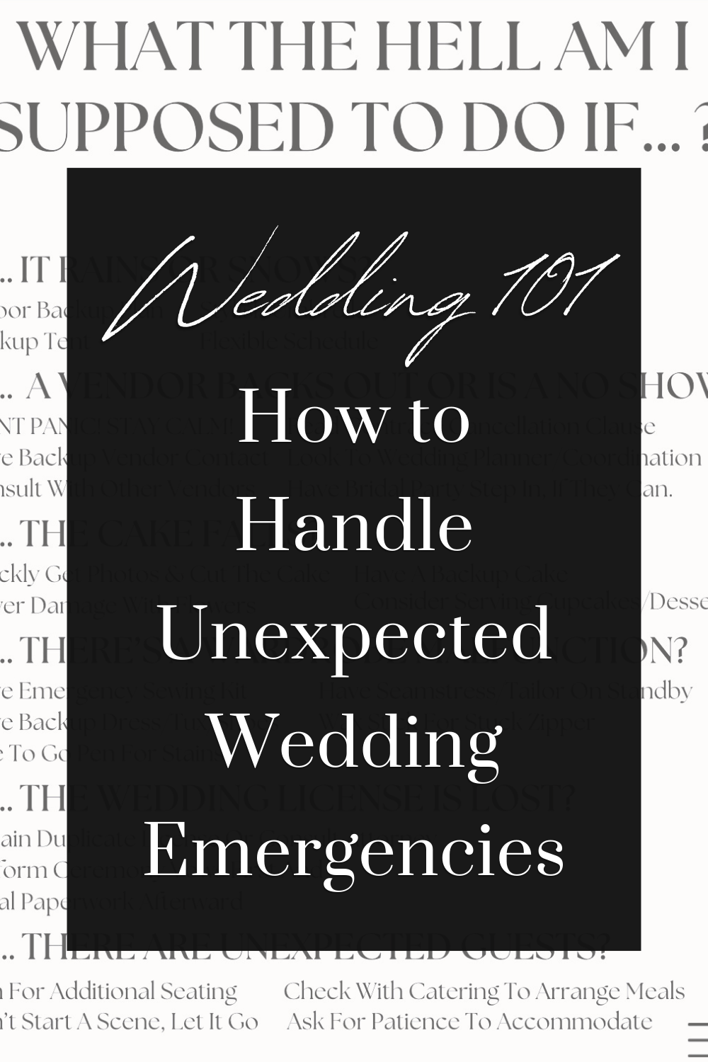 How to Handle Unexpected Wedding Emergencies