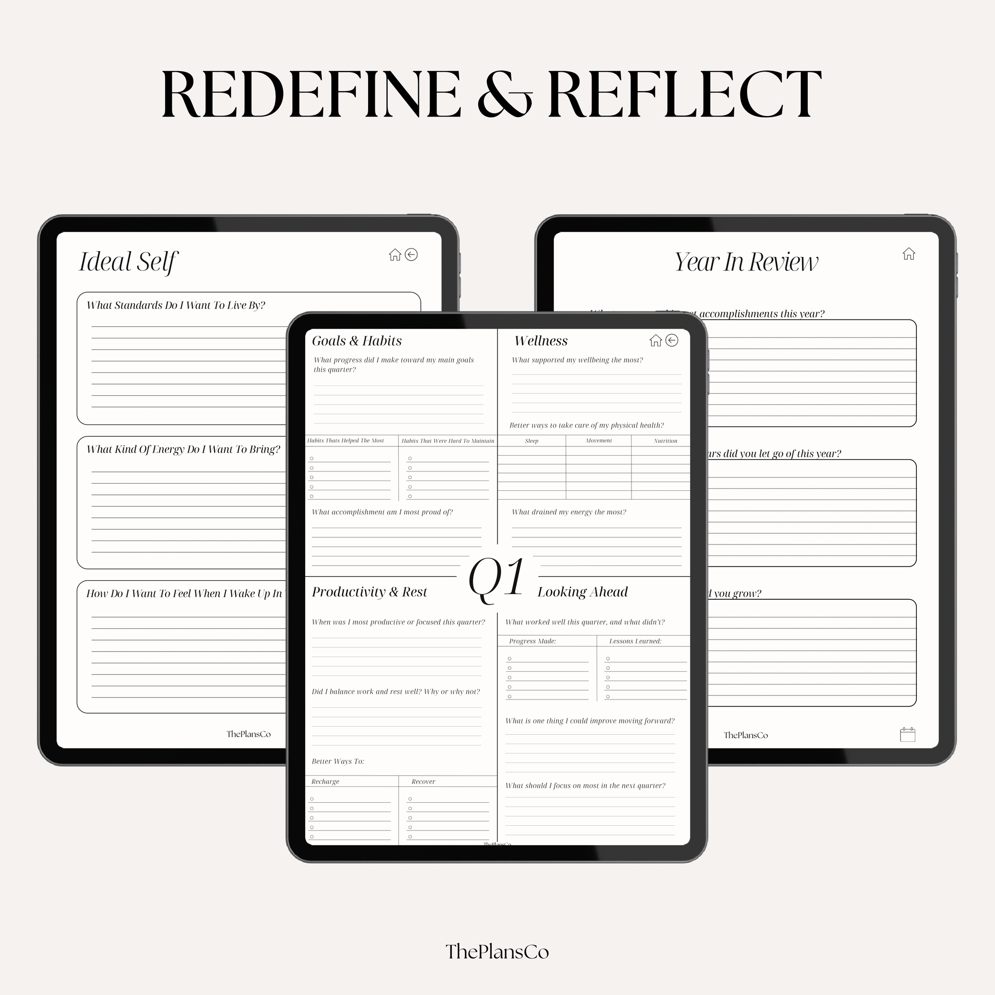 Motivational digital planner, GoodNotes planner, iPad digital planner, aesthetic digital planner, hyperlinked planner, weekly planner digital, daily digital planner, minimalist planner, productivity planner; digital life planner, time blocking planner, planner for iPad, goal setting planner, wellness planner digital, undated planner