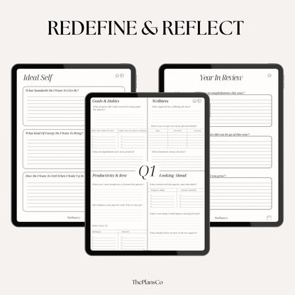 Motivational digital planner, GoodNotes planner, iPad digital planner, aesthetic digital planner, hyperlinked planner, weekly planner digital, daily digital planner, minimalist planner, productivity planner; digital life planner, time blocking planner, planner for iPad, goal setting planner, wellness planner digital, undated planner