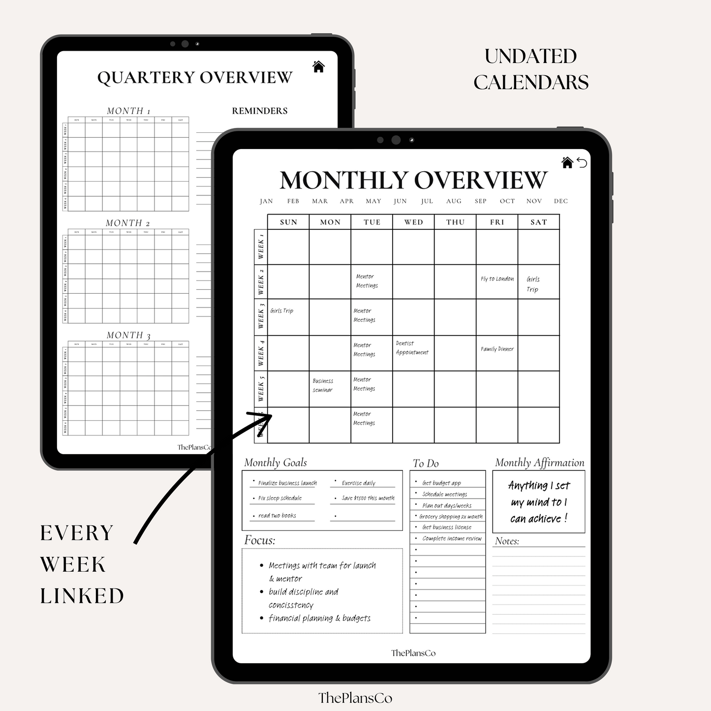 Boost your productivity and create your dream lifestyle with this 12-week planner, designed to help you stay on track, set actionable goals, and maintain focus. This goal-setting planner features daily, weekly, and monthly planning pages, task management tools, habit trackers, motivational quotes, and daily reflection sections to keep you inspired and organized. With a motivation tracker and intentional journal prompts, you’ll stay motivated and disciplined while building effective routines. Whether you’re 