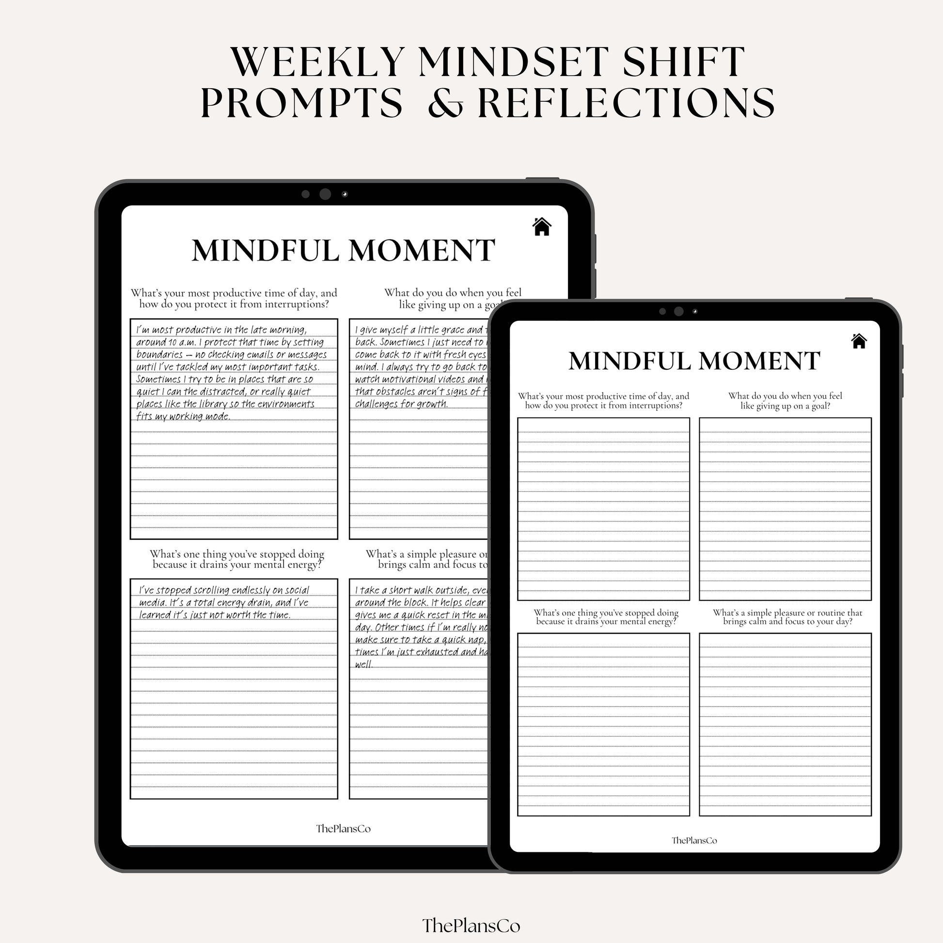 Boost your productivity and create your dream lifestyle with this 12-week planner, designed to help you stay on track, set actionable goals, and maintain focus. This goal-setting planner features daily, weekly, and monthly planning pages, task management tools, habit trackers, motivational quotes, and daily reflection sections to keep you inspired and organized. With a motivation tracker and intentional journal prompts, you’ll stay motivated and disciplined while building effective routines. Whether you’re 