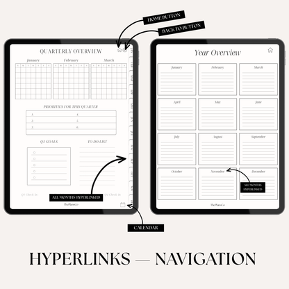 Motivational digital planner, GoodNotes planner, iPad digital planner, aesthetic digital planner, hyperlinked planner, weekly planner digital, daily digital planner, minimalist planner, productivity planner; digital life planner, time blocking planner, planner for iPad, goal setting planner, wellness planner digital, undated planner