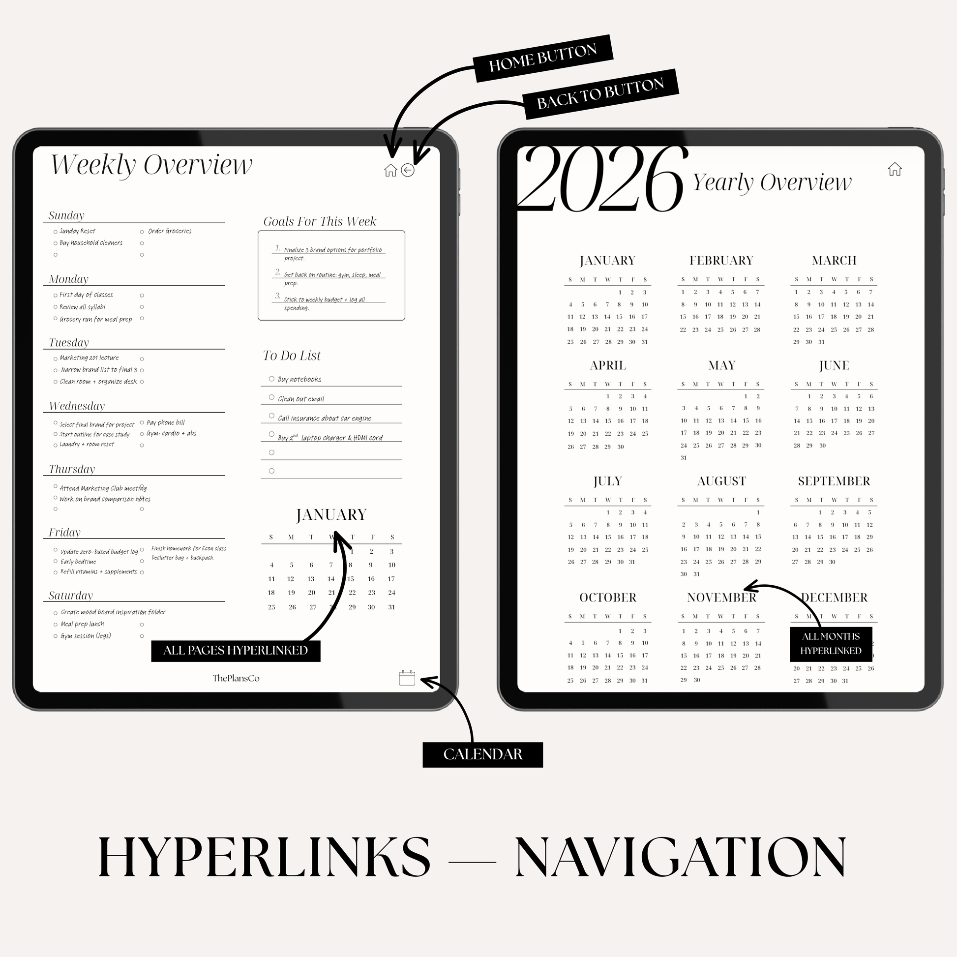 2026 digital planner, GoodNotes planner 2026, iPad digital planner, aesthetic digital planner, hyperlinked planner, weekly planner digital, daily digital planner, minimalist planner, productivity planner; digital life planner, time blocking planner, planner for iPad 2026, goal setting planner, wellness planner digital